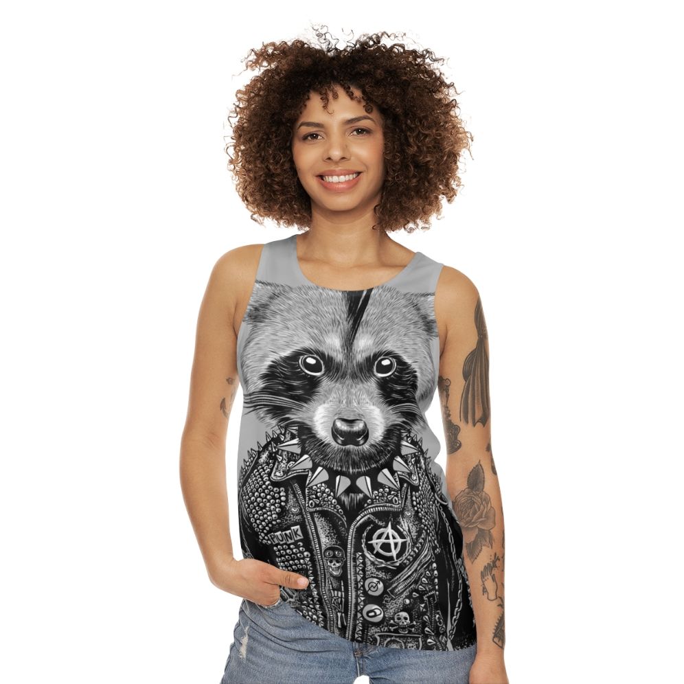 Punk Raccoon Graphic Tank Top - women