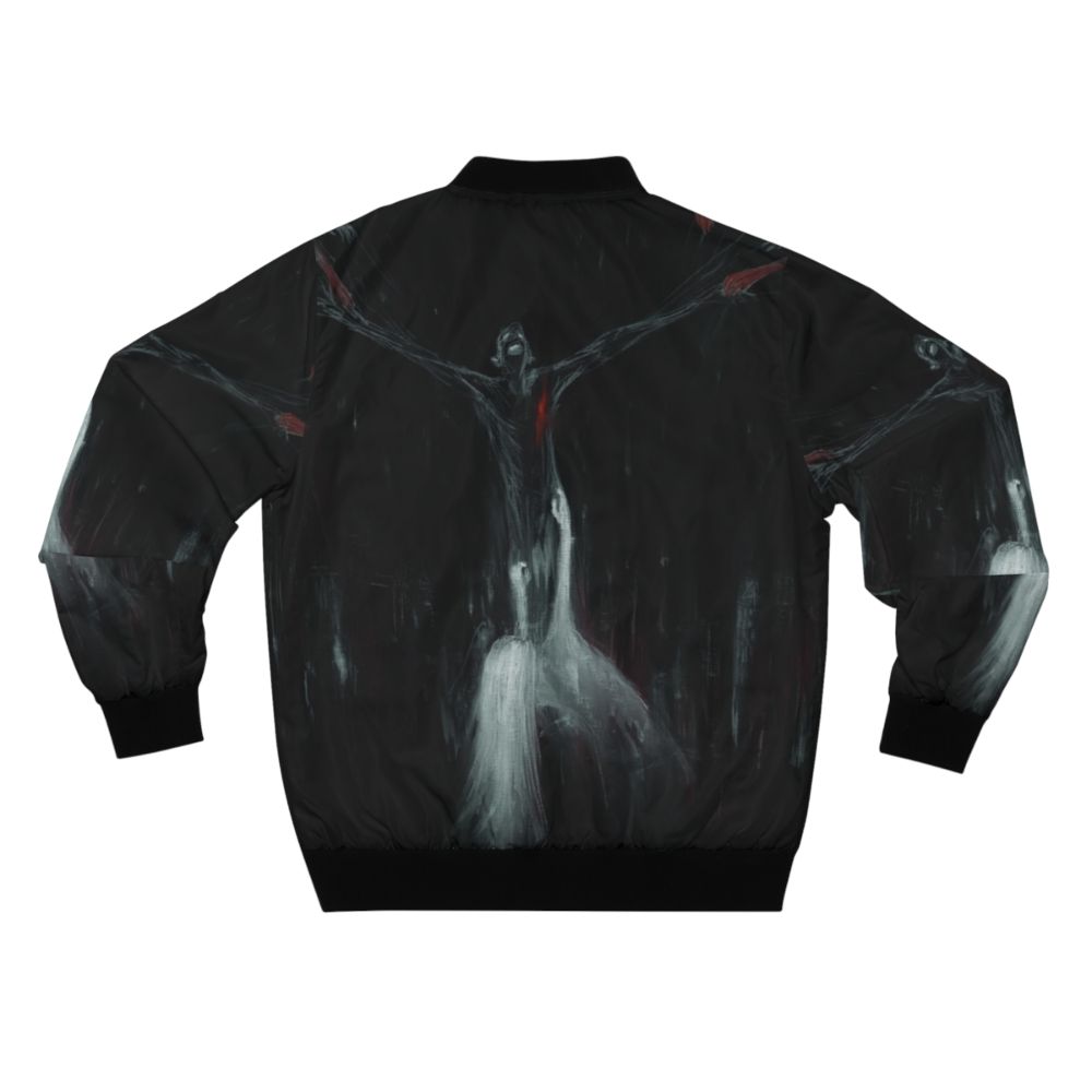 Lantlôs .neon Blackstetics Bomber Jacket - Sleek and stylish black bomber jacket inspired by the German post-metal band's album art. - Back