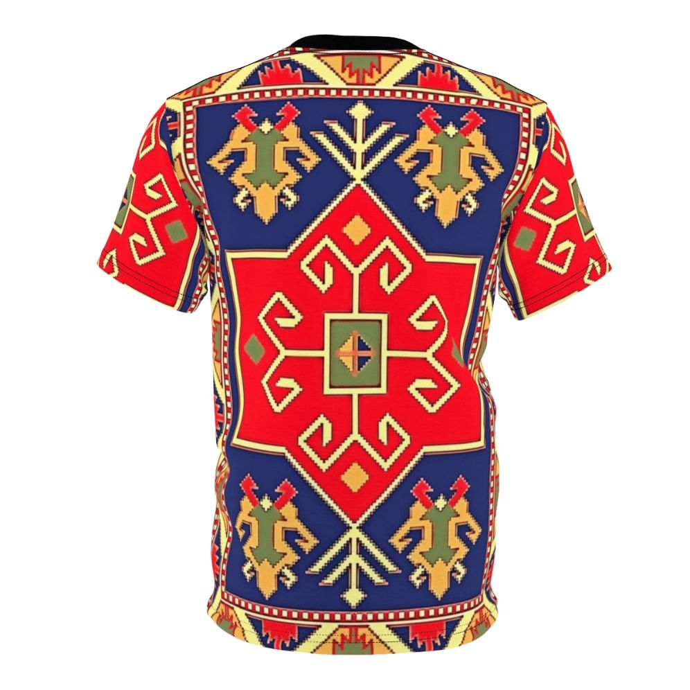 Colorful t-shirt featuring intricate Armenian art design - Back