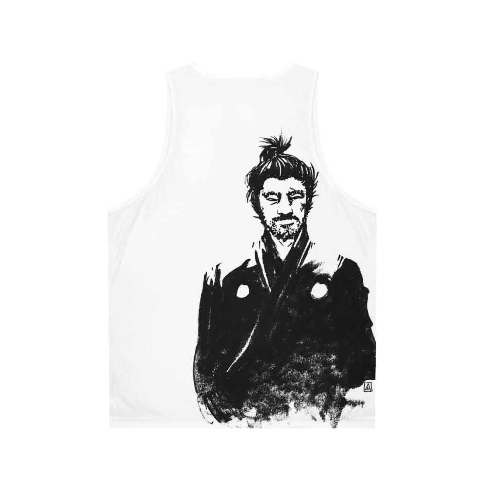 Yojimbo Unisex Tank Top Featuring Iconic Samurai Character - Back