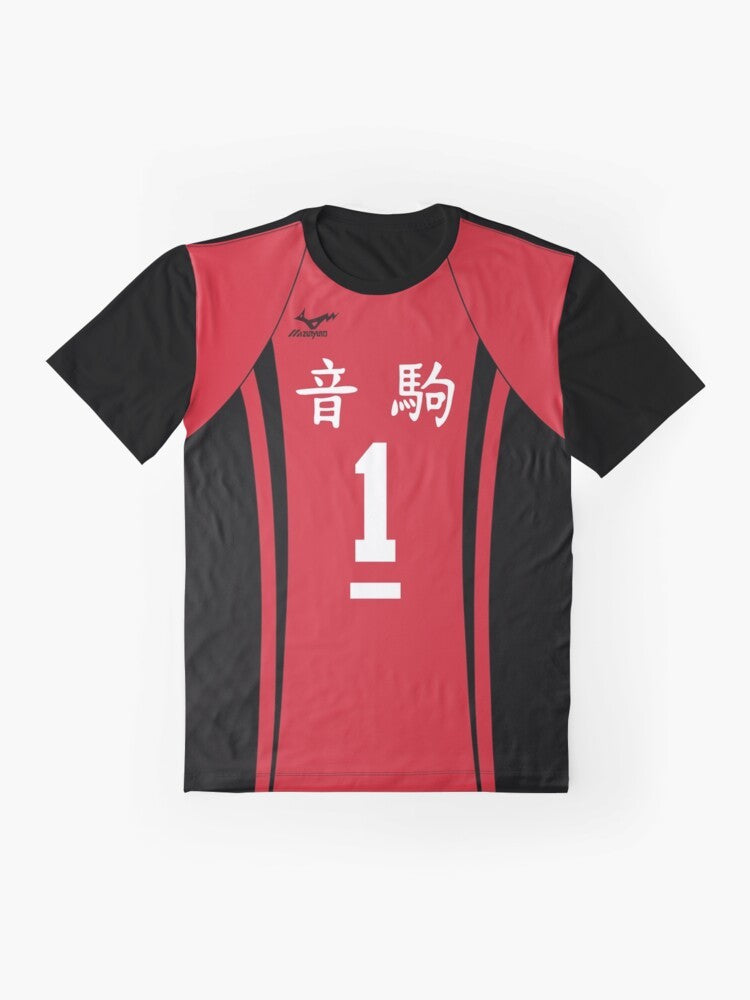 Kuroo Tetsurou Nekoma High School Volleyball Jersey Graphic T-Shirt - Flat lay