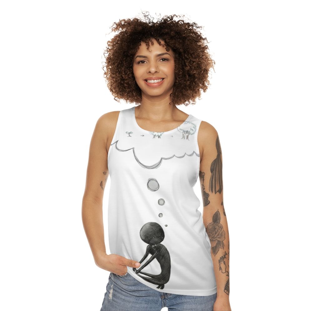 Deemo Thinking About Growing Up Unisex Tank Top - women