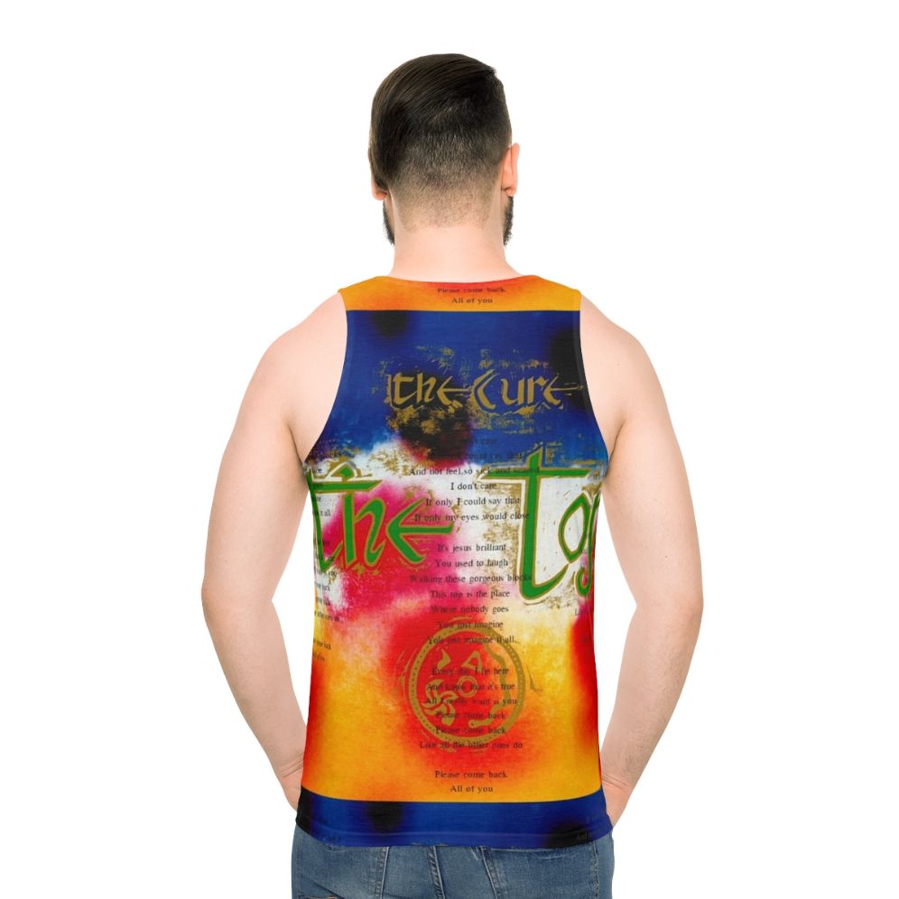 Retro unisex tank top with The Top Please Come Back graphic - men back