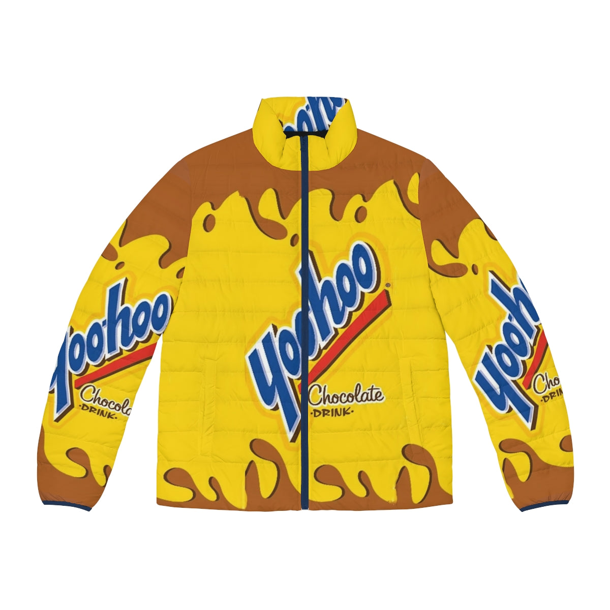 Yoohoo chocolate milk puffer jacket with retro 90s 2000s design