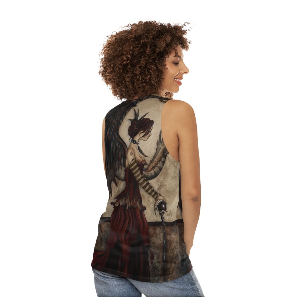 Dark fantasy dragon unisex tank top - women back