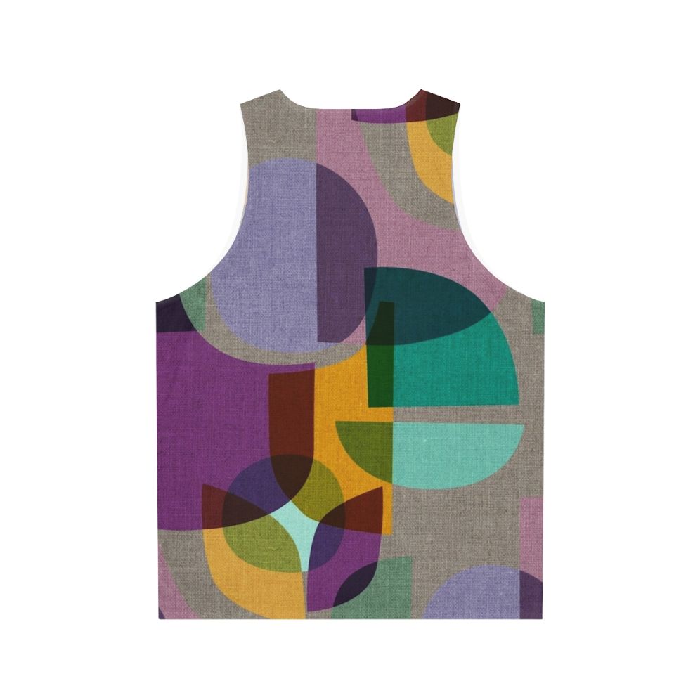 Colorful mid century inspired kaleidoscope pattern unisex tank top - Back