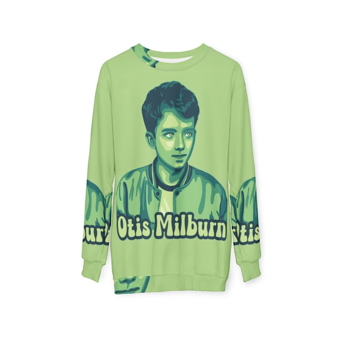 Otis Milburn Sex Education Green Sweatshirt - hanging