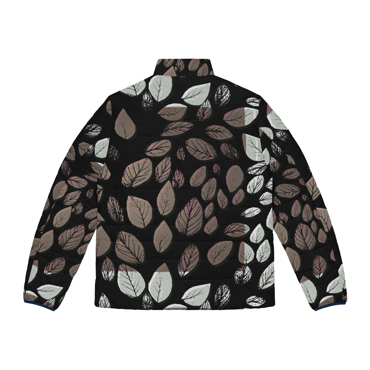 Desaturated leaves puffer jacket for all-season wear - Back