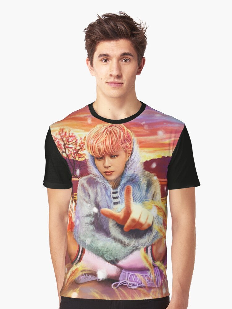 Graphic t-shirt featuring BTS member Jimin with "Spring Day" design - Men