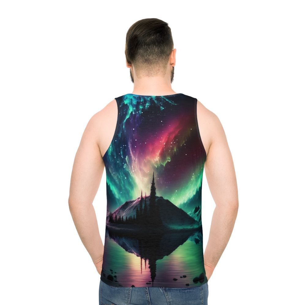 Aurora Borealis Unisex Tank Top - men back