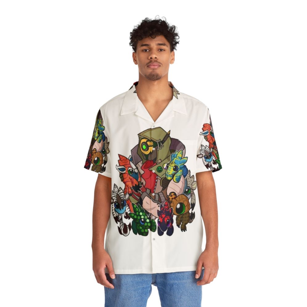 Borderlands 3 Fl4k Hawaiian Shirt - Tropical gaming-inspired button up shirt - People Front