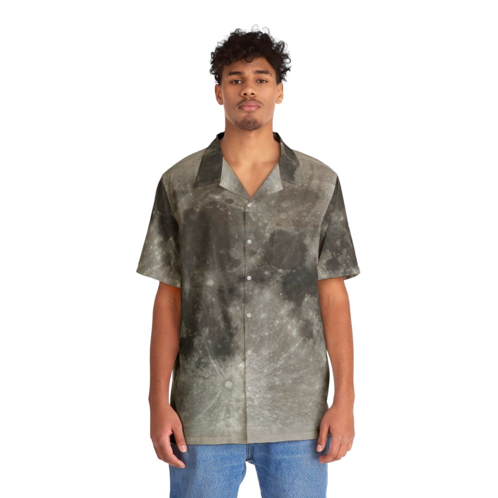 Lunar Surface Texture Hawaiian Shirt - People Front