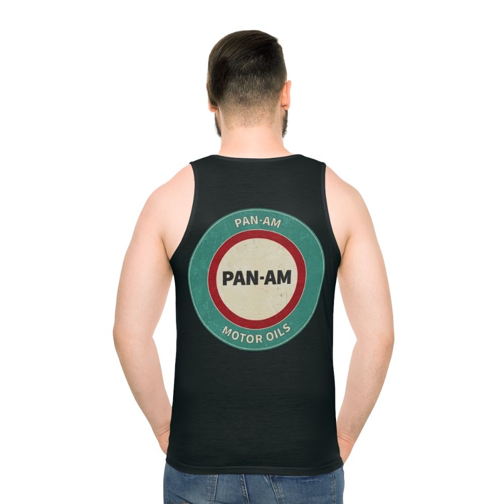 Vintage Pan Am American Motor Oils Unisex Tank Top - men back