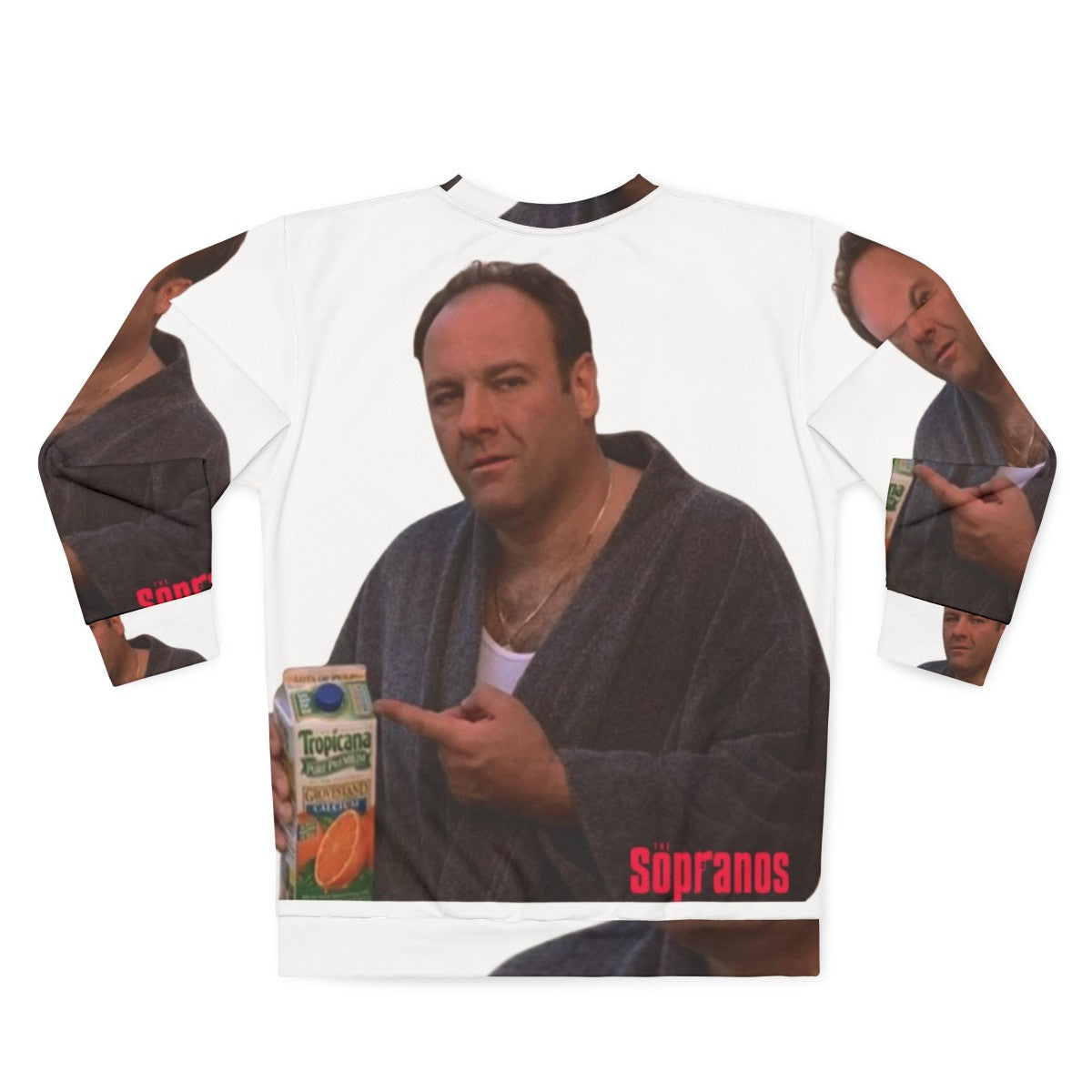 The Sopranos Tony Holding Orange Juice Sweatshirt - Back