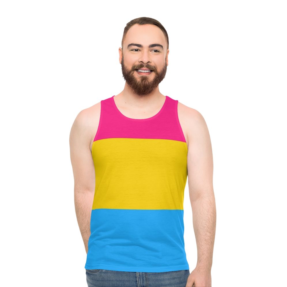 Tri-color Pride Unisex Tank Top with LGBTQ+ and Bisexual Flag Design - men