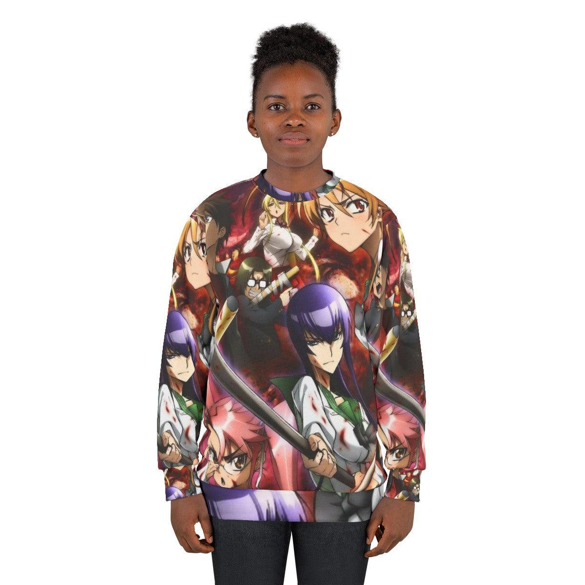 High School Of The Dead Anime Inspired Zombie Sweatshirt - women