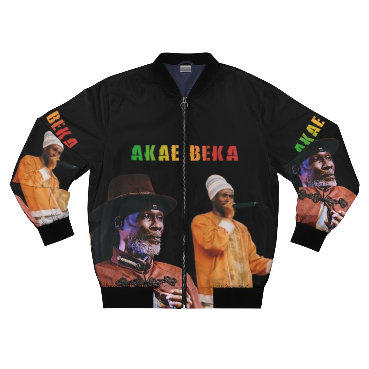 Akae Got Midnite Reggae Bomber Jacket, a stylish and versatile outerwear piece for reggae and Rastafarian fans.