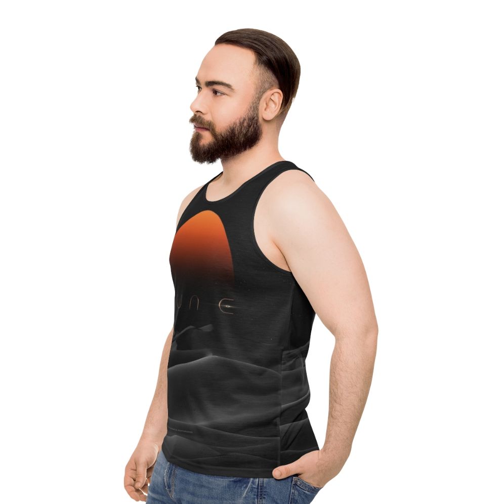 Dune Sunset Unisex Tank Top - men side