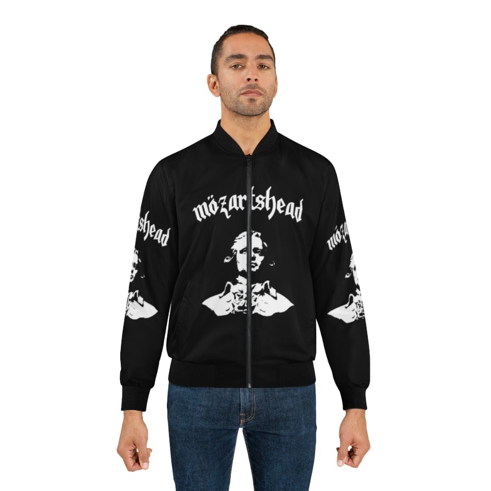 Vintage-inspired bomber jacket with Mozart and classical music design - Lifestyle