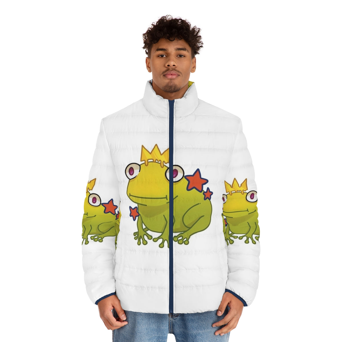 Young Royals Prince Frog Puffer Jacket, featuring a stylish frog design for a royal touch - men front