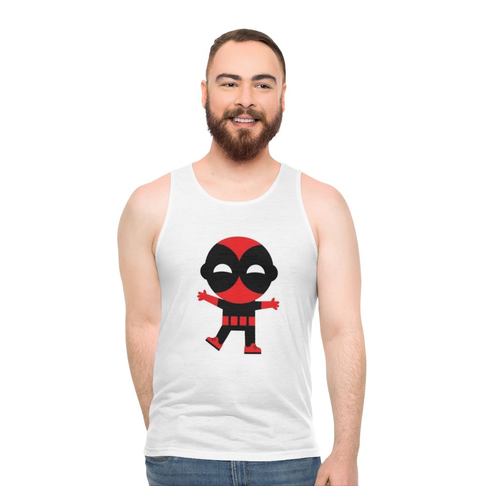 Cute baby superhero graphic on unisex superhero tank top - men