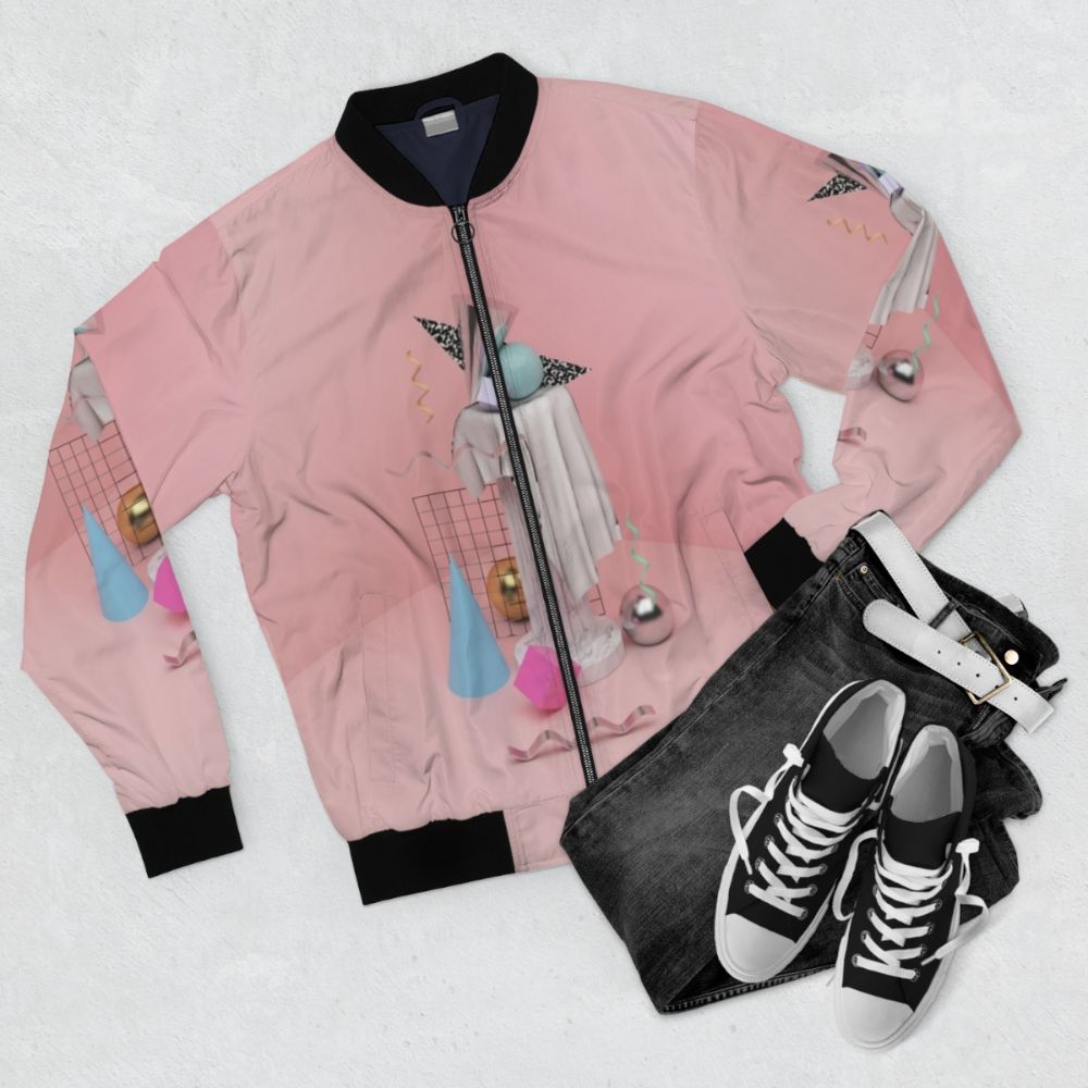 Postmodern colorful bomber jacket - Flat lay