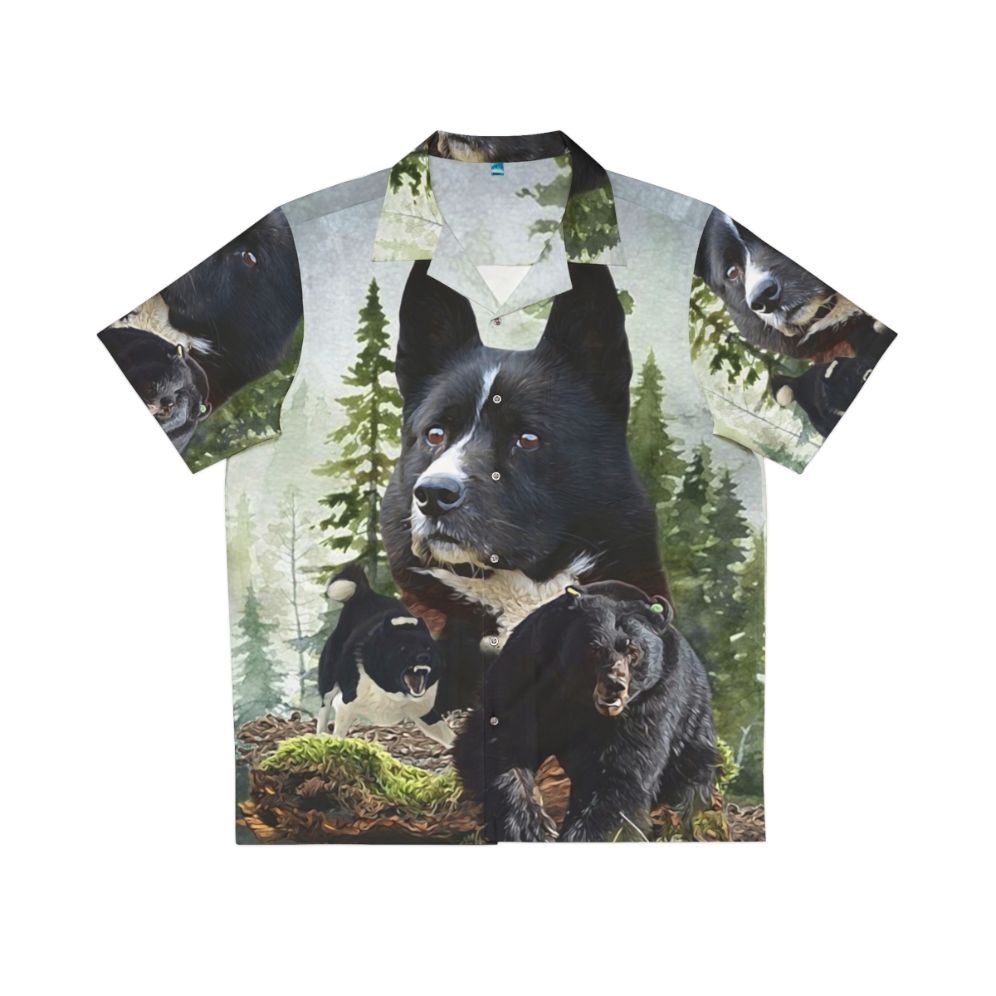 Karelian Bear Dog Hawaiian Shirt for Outdoor Hunting