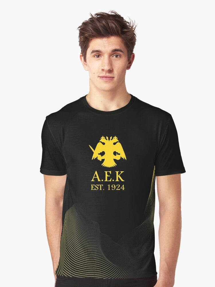 AEK ATHENS Graphic T-Shirt with focus on the AEK Athens logo and team name - Men