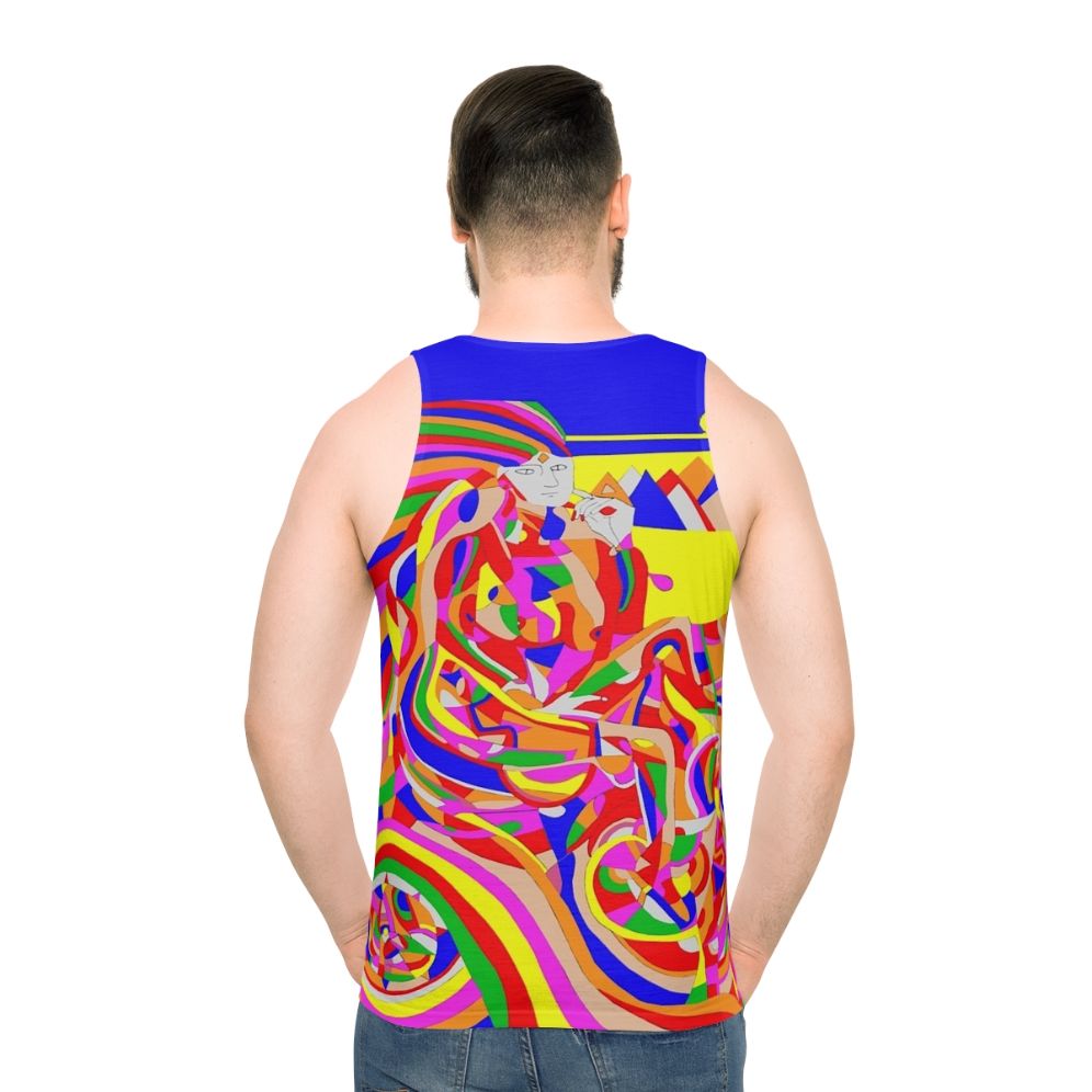 Time Machine Unisex Tank Top - men back