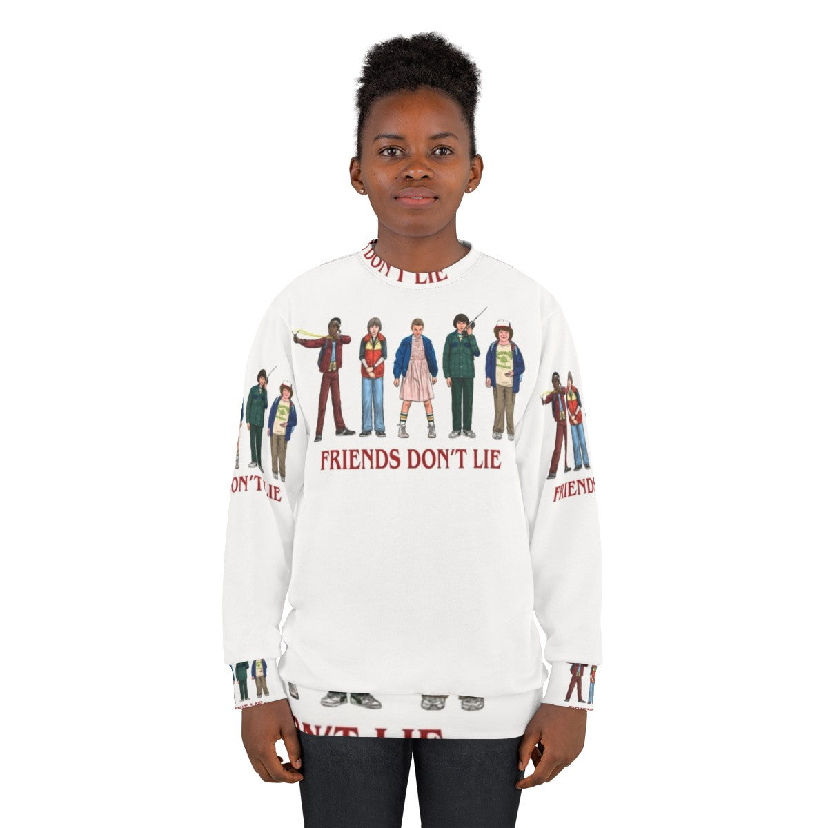 "Friends Don't Lie" 80s Stranger Things inspired sweatshirt - women