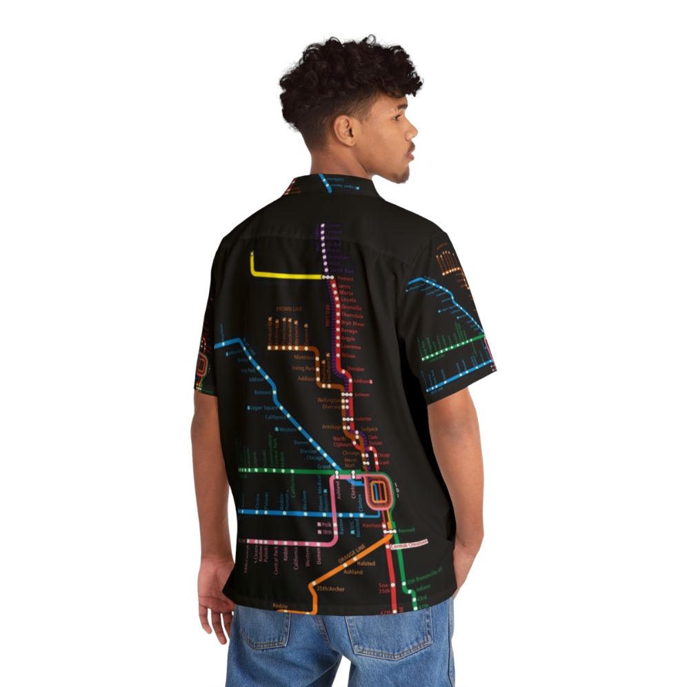 Chicago CTA Trains Map Hawaiian Shirt - People Back