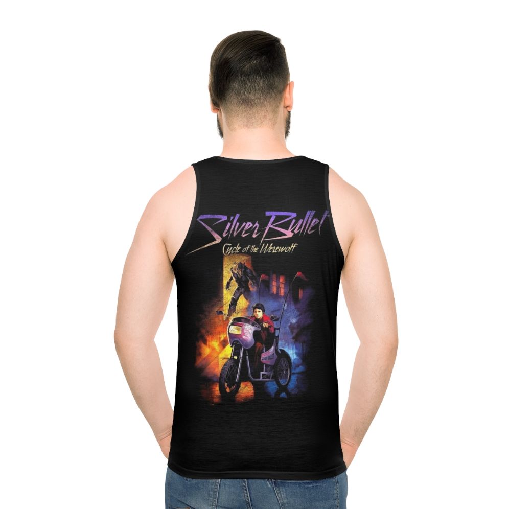 Unisex metallic graphic tank top - men back