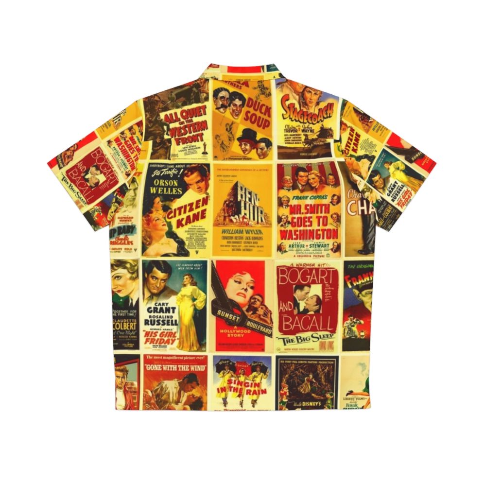 Vintage Hawaiian shirt featuring classic Hollywood movie posters - Back