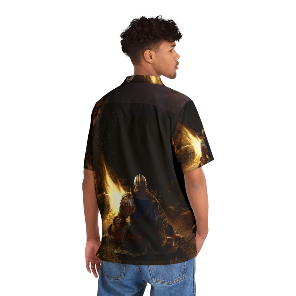 Bonfire Hawaiian Shirt - Gamer Tropical Wear - People Back