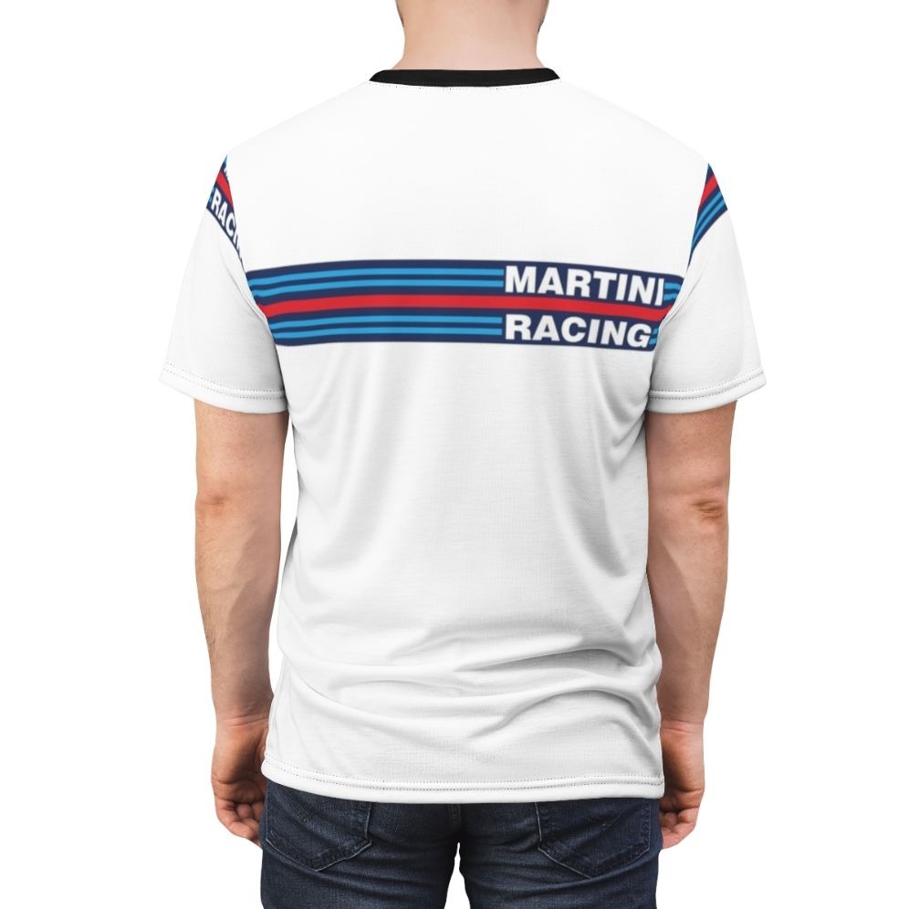 Vintage style black and red Martini Racing t-shirt with classic scorpion logo - men back