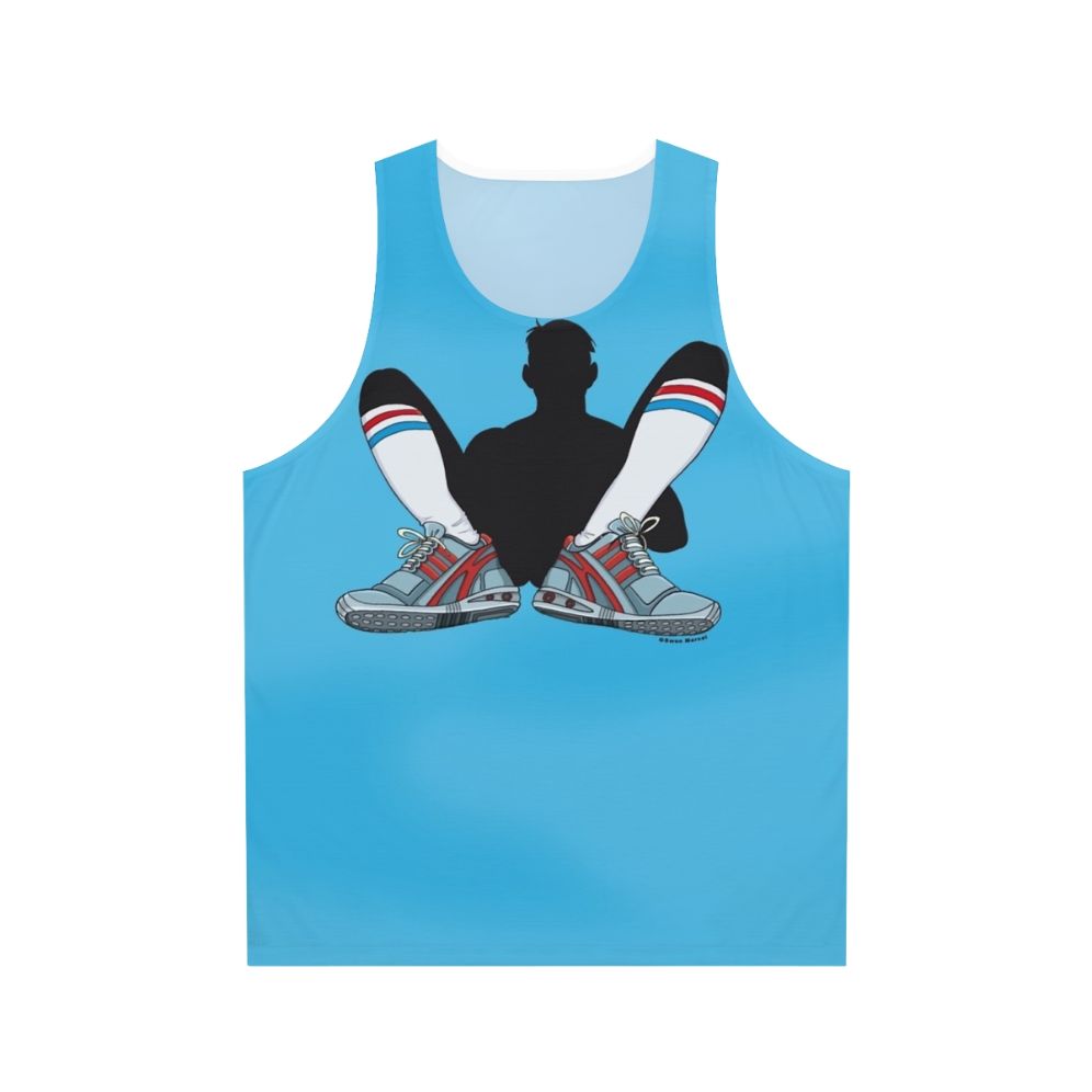 Unisex blue athletic tank top