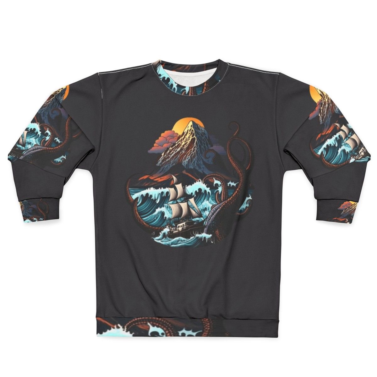 Mythical sea creatures sweatshirt with whimsical fantasy design