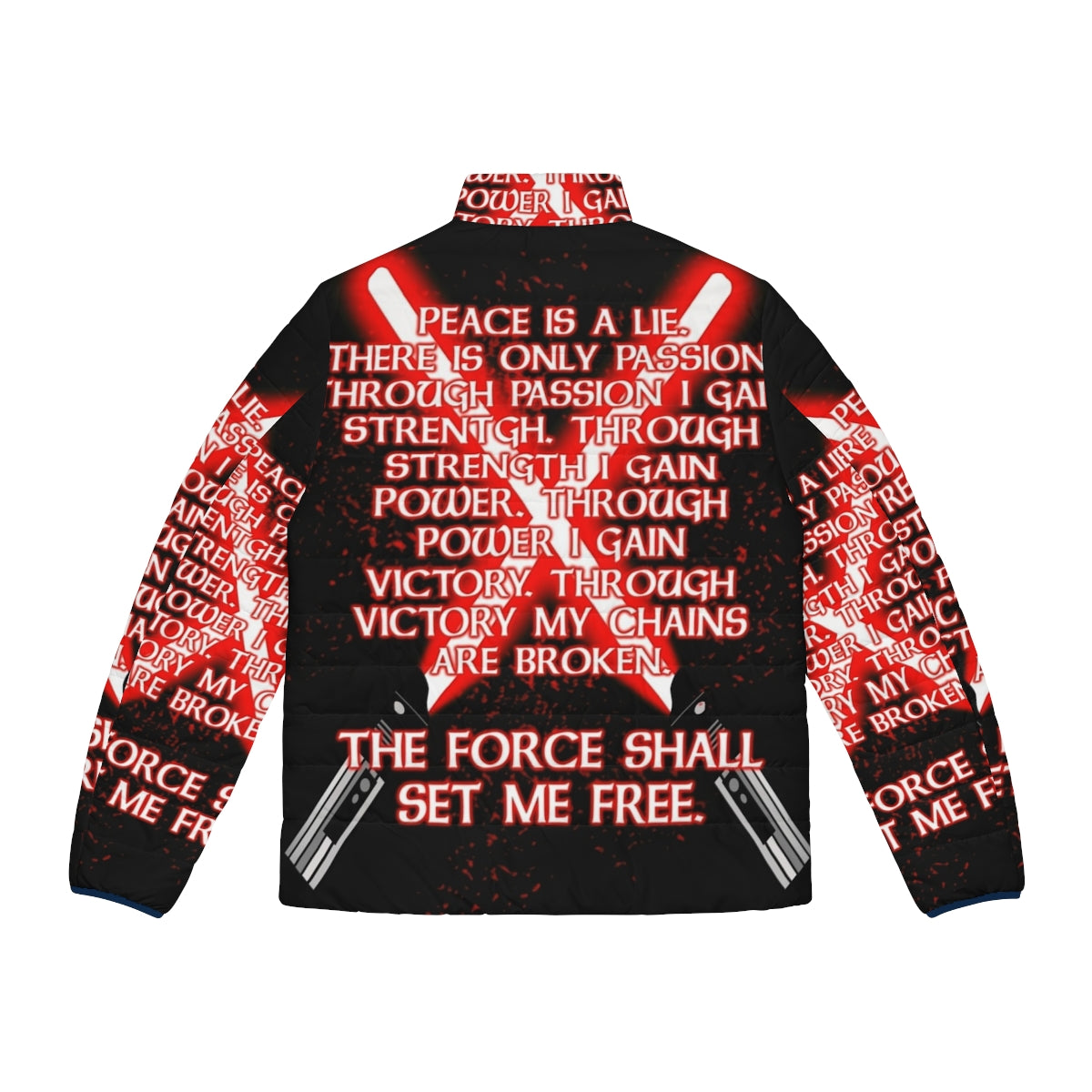 Sith Code Puffer Jacket with dark side inspired design - Back