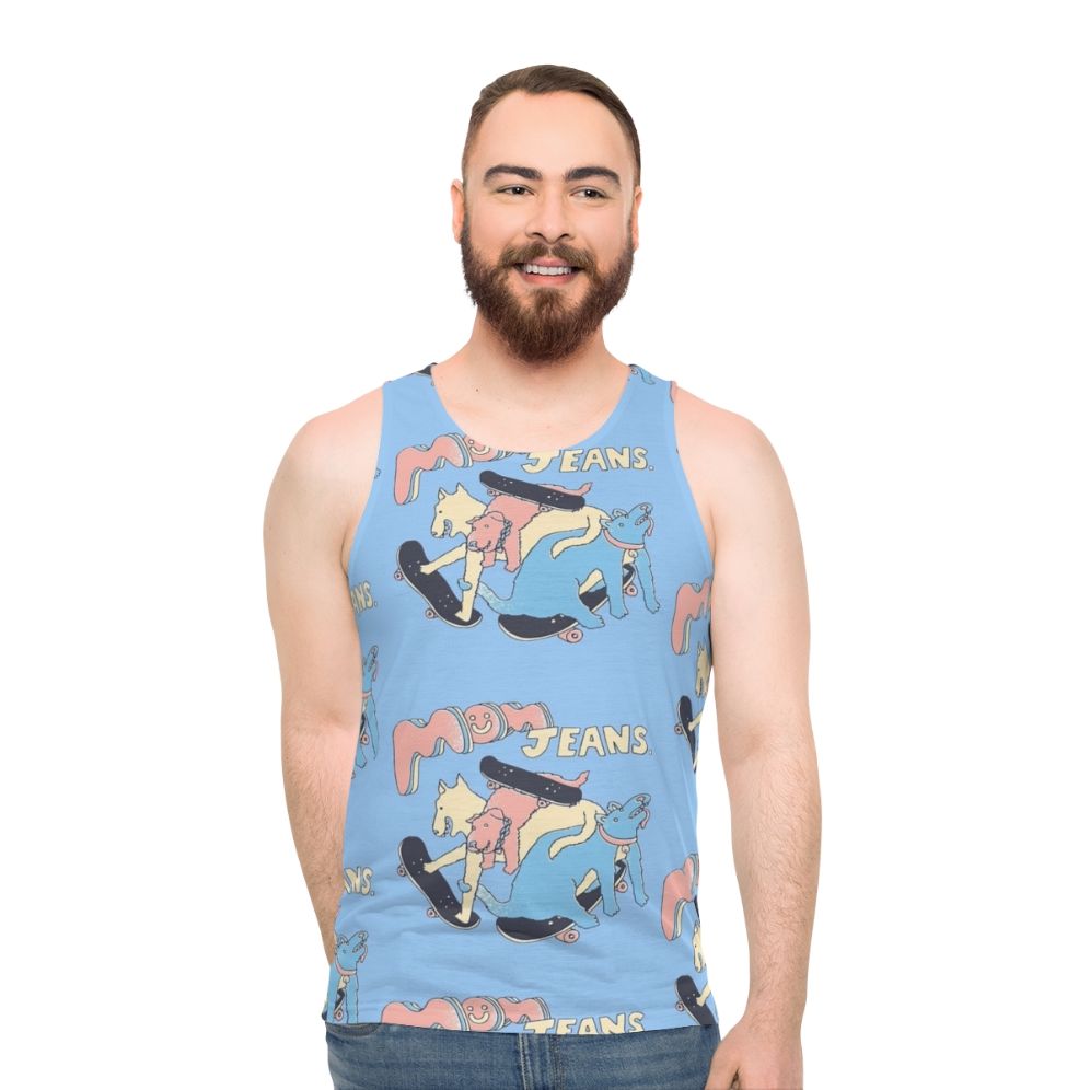 Indie band mom jeans puppy love unisex tank top - men