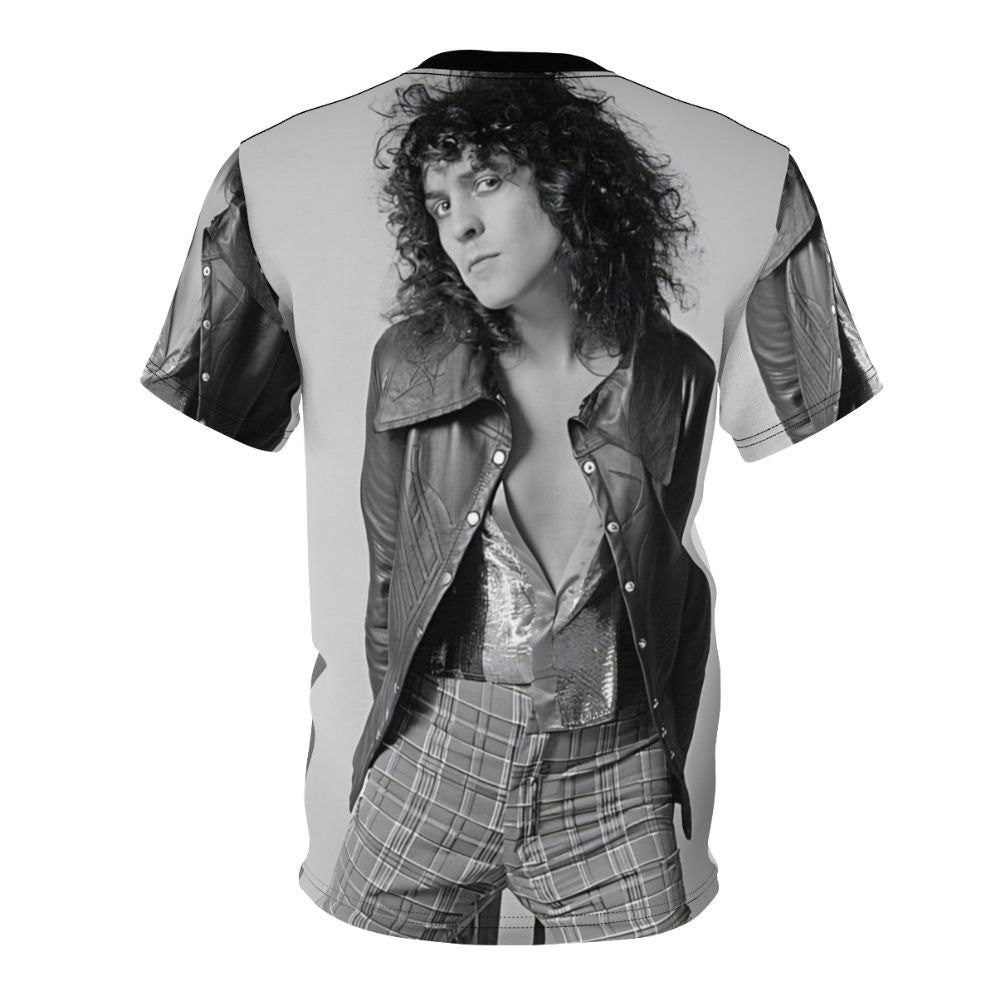 Retro-inspired T-shirt featuring the iconic image of singer-songwriter Marc Bolan - Back