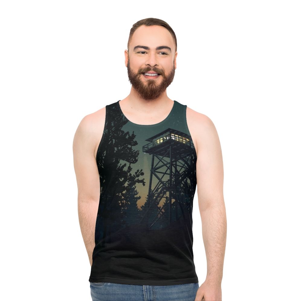 Firewatch 4K minimalist art design unisex tank top - men