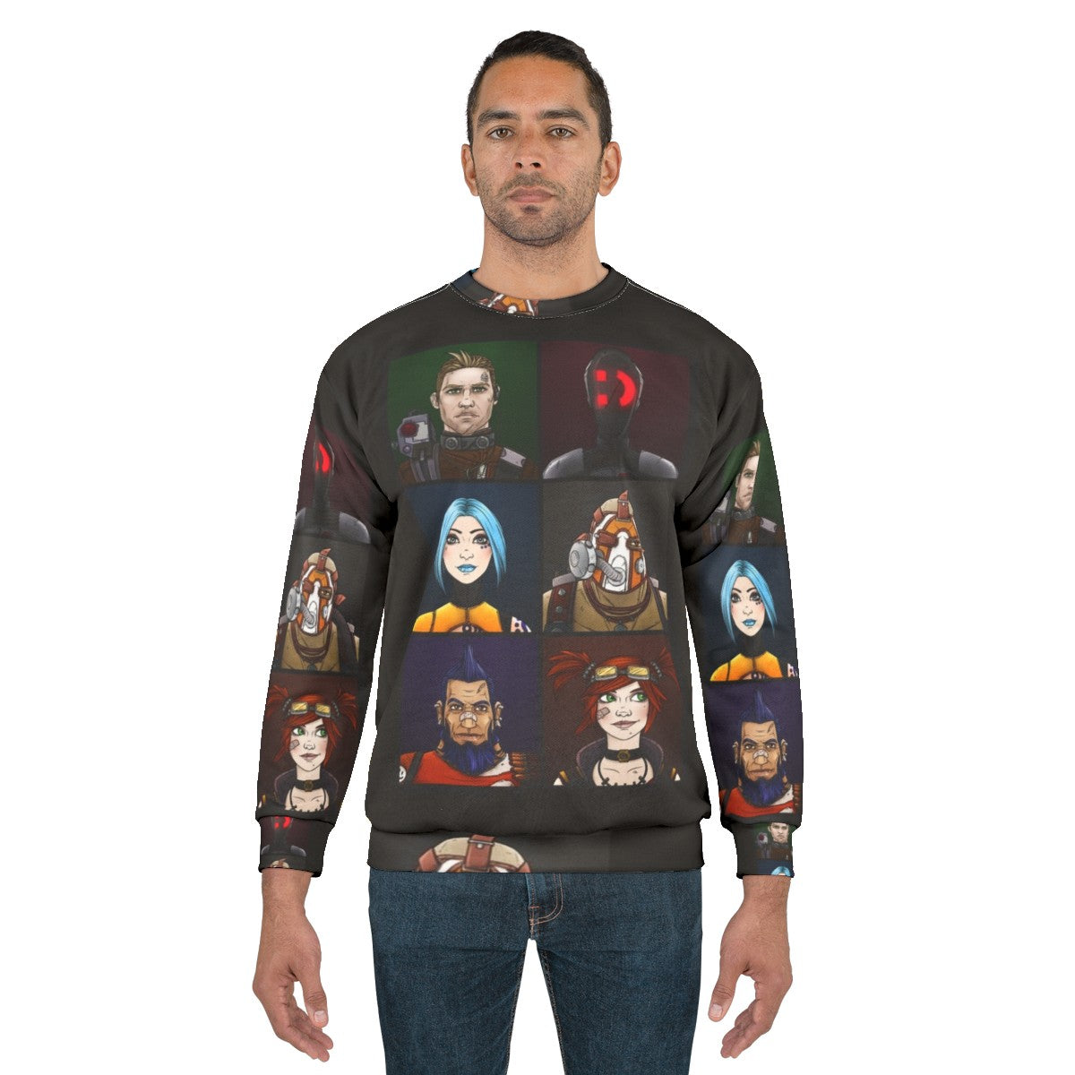 Borderlands 2 Vault Hunters Sweatshirt with fan art designs - men