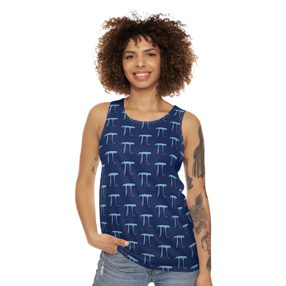 Pi Symbol Unisex Blue Tank Top - women