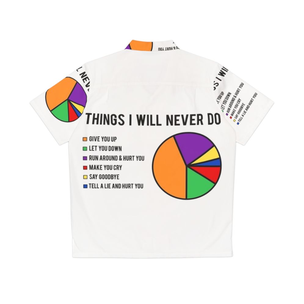 "Never Gonna Give You Up" Hawaiian Shirt with Rick Astley and Pie Chart - Back