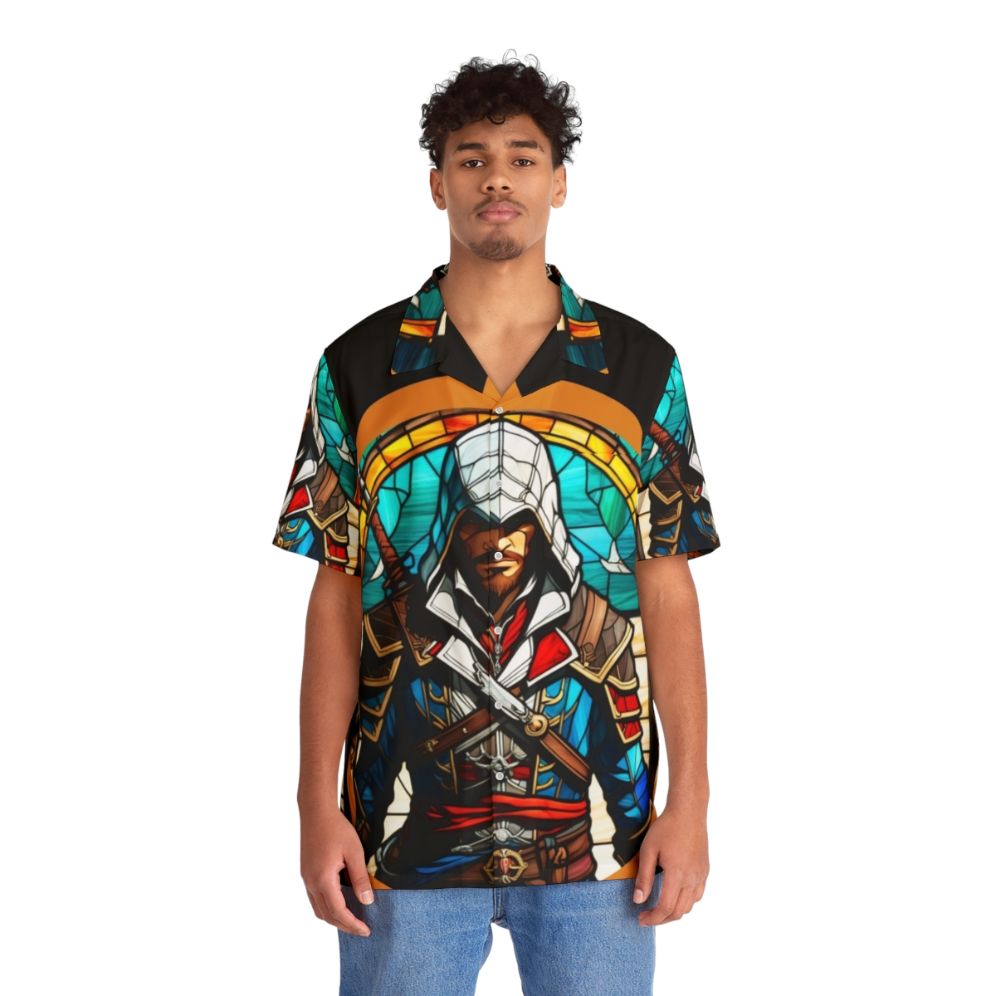 Assassins Creed Edward Kenway Stained Glass Hawaiian Shirt - Lifestyle