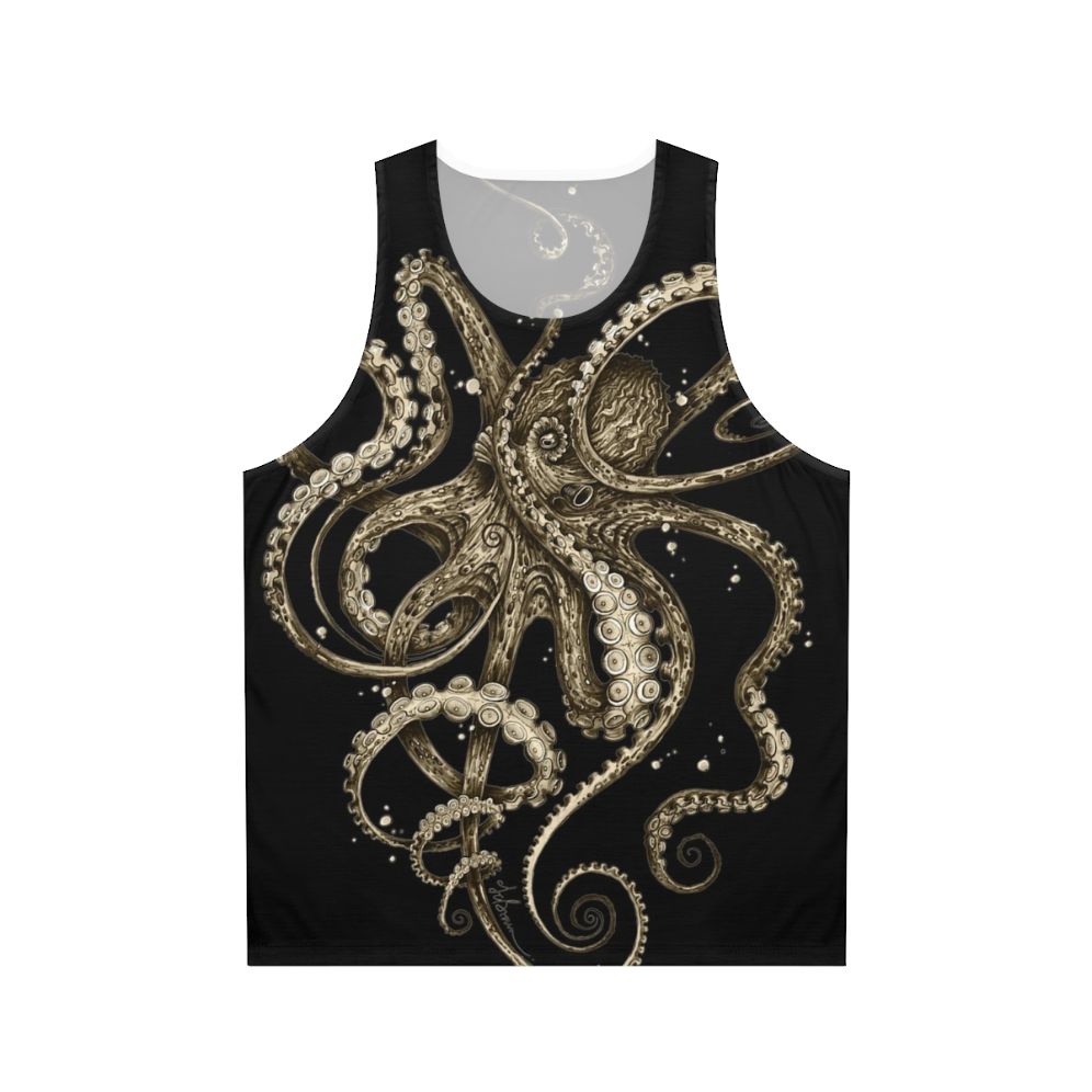 Octopus Sepia Psychedelic Unisex Tank Top