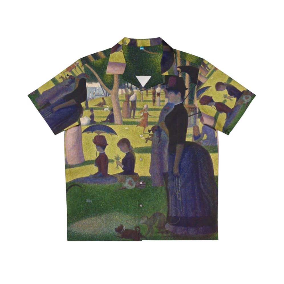 Impressionist art Hawaiian shirt featuring "Sunday Afternoon on La Grande Jatte" by Georges Seurat