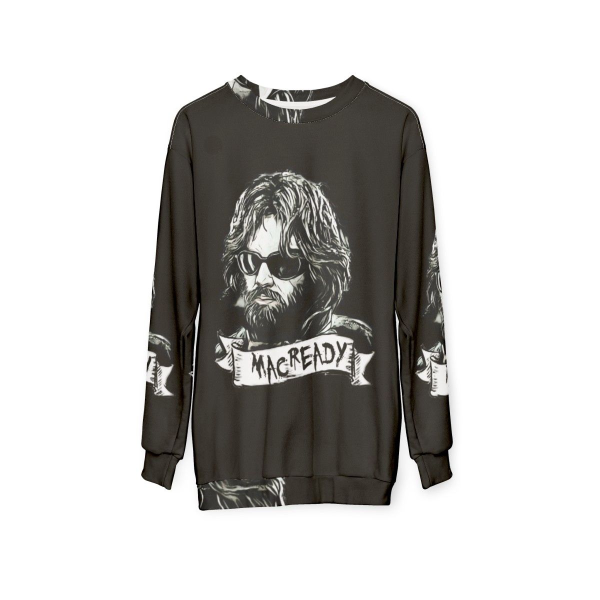 "The Thing Macready Sweatshirt featuring John Carpenter's 80s horror classic" - hanging