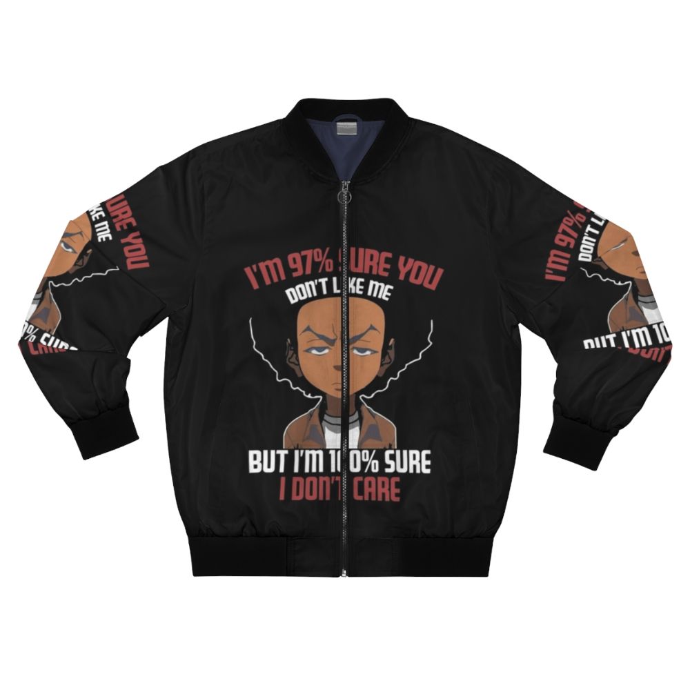 "The Boondocks" Freeman Don't Care Quote Bomber Jacket