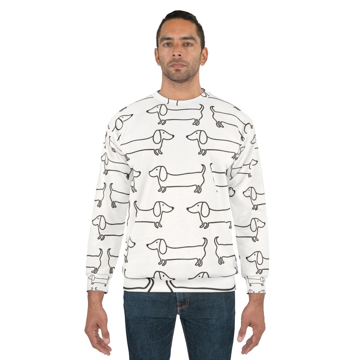 Dachshund Black and White Sweatshirt - men